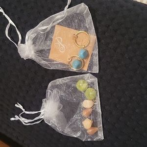 Plunder Hoop earrings with interchangeable stones